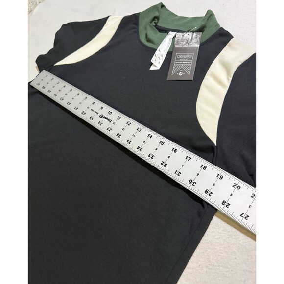Oiselle Mock Neck Short Sleeve Shirt Top Black Green Women’s Medium Athletic Gym - Picture 6 of 7